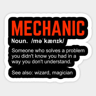 Car Diesel Mechanic Definition Gift Sticker